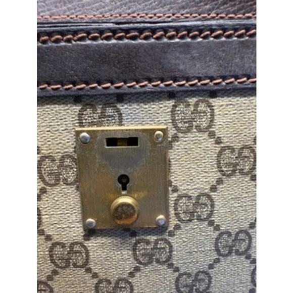 GUCCI Authentic Vintage Canvas Leather Trim Business Portfolio Attache Case - Picture 15 of 16